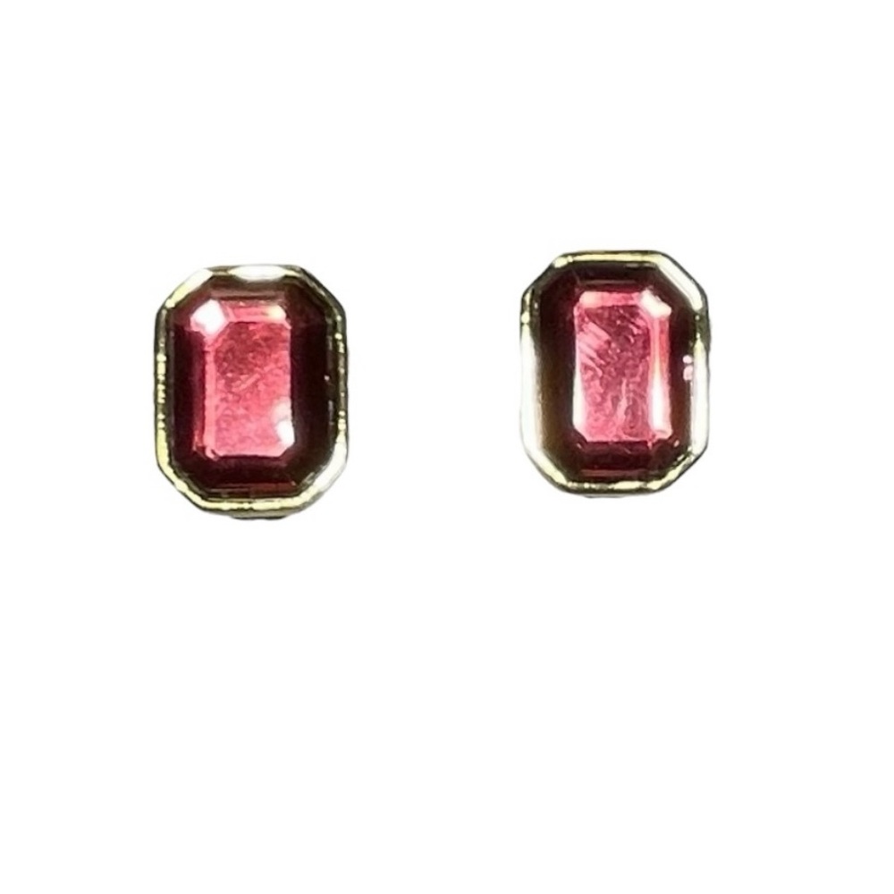 Joan Rivers Signed Goldtone Magenta /Raspberry Clip Ons
